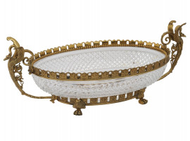 NEOCLASSICAL GILT BROZNE AND CUT GLASS FRUIT BOWL