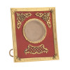 RUSSIAN GILT SILVER, DIAMONDS AND GUILLOCHE FRAME PIC-0