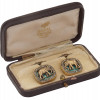 PAIR OF RUSSIAN SILVER ENAMEL ELEPHANT CUFFLINKS PIC-3