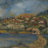 RIVER LANDSCAPE OIL PAINTING BY JAN CYBIS PIC-1