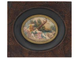 AFTER BOUCHER ROCOCO MINIATURE ENAMEL PAINTING