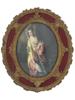 OVAL HAND PAINTED PRINT AFTER THOMAS GAINSBOROUGH PIC-0