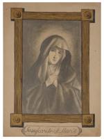 AFTER SASSOFERATO PENCIL DRAWING OF VIRGIN MARY