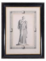 ANTIQUE ENGRAVING GREEK STATUE BY PIERRE BOUILLON