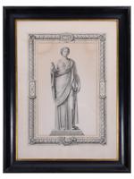 ANTIQUE ENGRAVING GREEK STATUE BY PIERRE BOUILLON