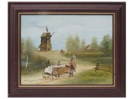 ZDZISLAW SAMPOLSKI POLISH OIL ON BOARD PAINTING