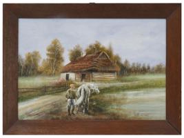 ZDZISLAW SAMPOLSKI POLISH OIL ON BOARD PAINTING