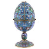 RUSSIAN SILVER AND ENAMEL EGG WITH MINIATURE CHURCH PIC-1