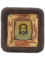 ANTIQUE RUSSIAN ORTHODOX ICON OF CHRIST, 19TH C.