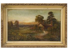 FRANK HIDER BRITISH ANTIQUE 19TH C. OIL PAINTING