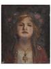 ANTIQUE OIL ON CANVAS FEMALE PORTRAIT PAINTING PIC-0