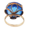 18K GOLD ENCRUSTED BLUE SPINEL STONE JEWELRY RING PIC-2
