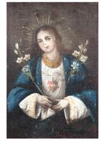 ANTIQUE 18TH CENT OIL PAINTING OF SAINT ROSALIA