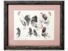 FRAMED 1990S ART PRINT OF ROOSTERS BY W. LINDNER PIC-0