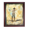VIOLINIST PORTRAIT OIL PAINTING SIGNED BY ARTIST PIC-0