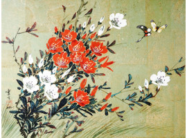 CHINESE FLORAL WATERCOLOR PAINTING BY HUI CHI MAU