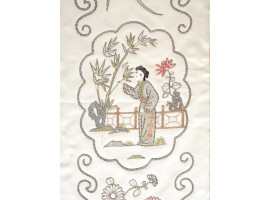 CHINESE HAND EMBROIDERED WATERCOLOR PAINTING SILK