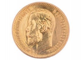 RUSSIAN EMPIRE NICHOLAS II 1898 5 RUBLE GOLD COIN