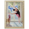 FRAMED CONTEMPORARY OIL PAINTING BALLERINA SIGNED PIC-0