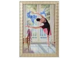 FRAMED CONTEMPORARY OIL PAINTING BALLERINA SIGNED