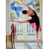 FRAMED CONTEMPORARY OIL PAINTING BALLERINA SIGNED PIC-1