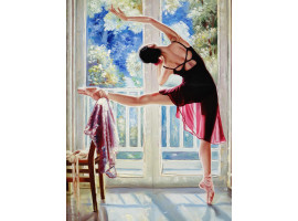 FRAMED CONTEMPORARY OIL PAINTING BALLERINA SIGNED