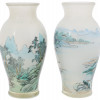 PAIR OF CHINESE REVERSE PAINTED WHITE GLASS VASES PIC-1