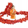 CHINESE RED CORAL NECKLACE WITH CARVED PENDANT PIC-1