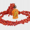 CHINESE RED CORAL NECKLACE WITH CARVED PENDANT PIC-2