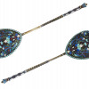 PAIR OF RUSSIAN SILVER AND CLOISONNE ENAMEL SPOON PIC-0