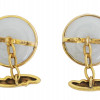 RUSSIAN 14K GOLD, RUBY AND MOONSTONE CUFF LINKS PIC-2
