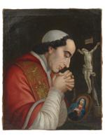 ANTIQUE SPANISH OIL PAINTING PORTRAIT OF CARDINAL