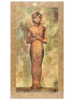 VINTAGE ART PRINT ON CANVAS OF TUTANKHAMUN SIGNED