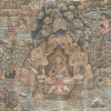 MID CENT BALINESE PAINTING ON CANVAS HINDU SHRINE PIC-1