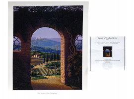 TOWERS OF SAN GIMIGNANO LITHOGRAPH BY JIM BUCKELS