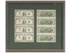 FRAMED UNCUT CURRENCY SHEETS OF US DOLLAR BILLS PIC-1