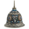 EXTRA LARGE RUSSIAN 84 SILVER ENAMEL DINNER BELL PIC-1