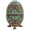 RUSSIAN GILT SILVER ENAMEL EGG CASKET ON STAND PIC-0