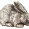 RUSSIAN 84 SILVER RABBIT FIGURINE WITH RUBY EYES PIC-0