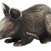 RUSSIAN 84 SILVER MOUSE FIGURINE WITH INLAID EYES PIC-0