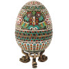RUSSIAN 84 SILVER ENAMEL EASTER EGG ON A STAND PIC-1