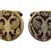 RUSSIAN IMPERIAL GILT SILVER ENAMEL CUFFLINKS PIC-0