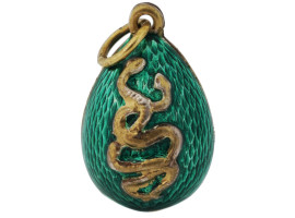 RUSSIAN GILT SILVER ENAMEL EASTER EGG PENDANT