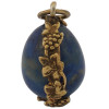 RUSSIAN 84 GILT SILVER LAPIS LAZULI EGG PENDANT PIC-3