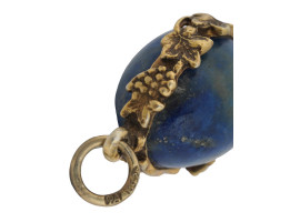 RUSSIAN 84 GILT SILVER LAPIS LAZULI EGG PENDANT