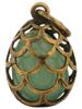 RUSSIAN 84 GILT SILVER JADE EASTER EGG PENDANT PIC-0