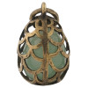 RUSSIAN 84 GILT SILVER JADE EASTER EGG PENDANT PIC-1