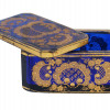 ANTIQUE GILT BLUE BOHEMIAN GLASS BOX BY MOSER PIC-2