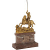 ANTIQUE RUSSIAN ST. GEORGE GILT BRONZE SCULPTURE PIC-0