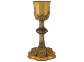 ANTIQUE CATHOLIC GILDED CHALICE CUP, C. 1900